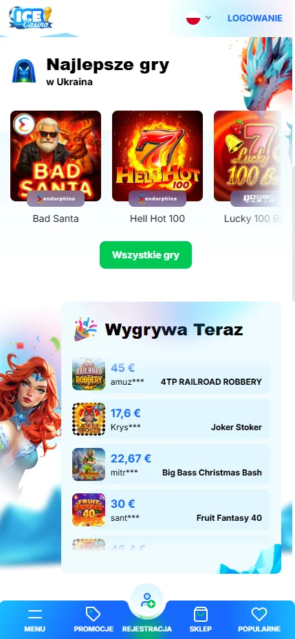 Zrzut ekranu mobilnego bonusu bez depozytu w ICE Casino
